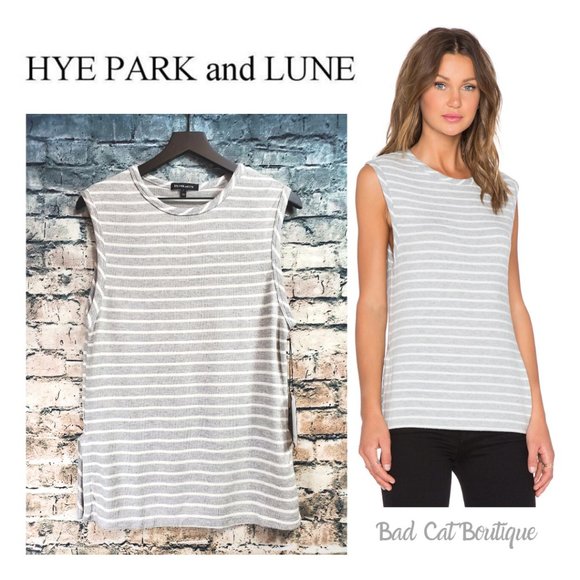 Hye Park and Lune | Dylan Gray and White Tank Top - Picture 1 of 8